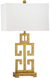 Safavieh - Set of 2 - Table Lamp Greek Key 29" Antique Gold Off White Cotton Metal LIT4305A-SET2 683726434450