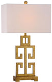 Safavieh - Set of 2 - Table Lamp Greek Key 29" Antique Gold Off White Cotton Metal LIT4305A-SET2 683726434450