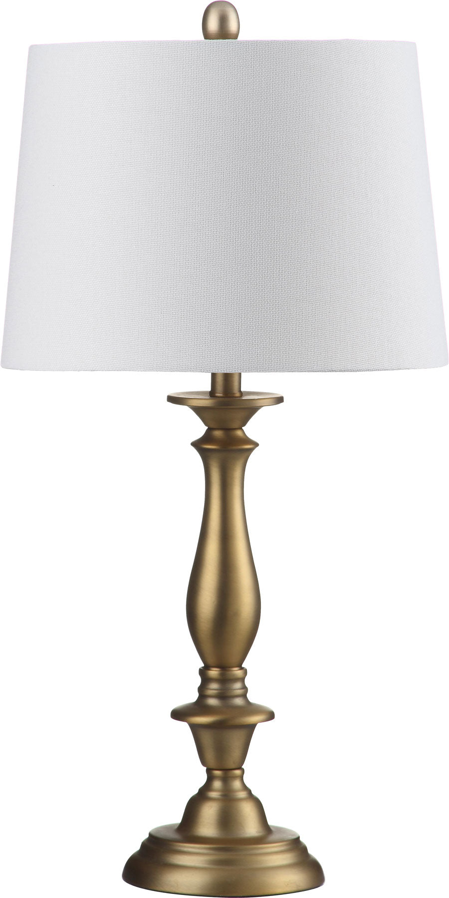 Safavieh - Set of 2 - Brighton Table Lamp Candlestick 29" Gold Off White Cotton Metal LIT4320A-SET2 683726437543