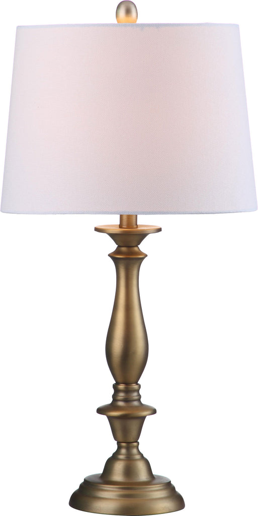 Safavieh - Set of 2 - Brighton Table Lamp Candlestick 29" Gold Off White Cotton Metal LIT4320A-SET2 683726437543