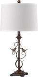 Safavieh - Set of 2 - Birdsong Table Lamp 28" Bronze Off White Gold Cotton Metal LIT4325A-SET2 683726437741