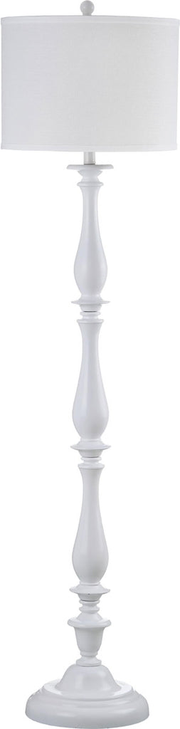 Safavieh Bessie Floor Lamp Candlestick 62" White Silver Cotton Plastic LIT4327A 683726437765
