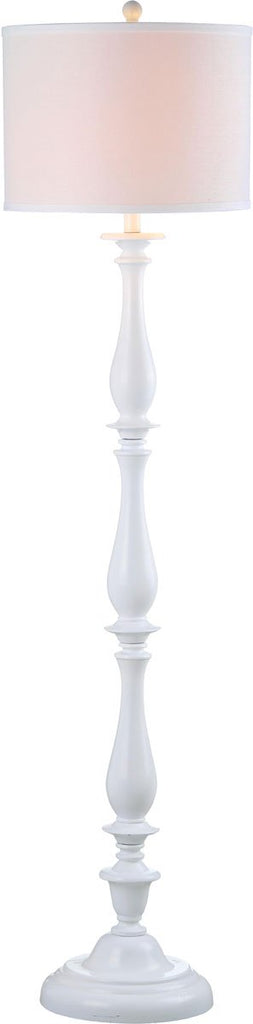 Safavieh Bessie Floor Lamp Candlestick 62" White Silver Cotton Plastic LIT4327A 683726437765