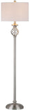 Safavieh Sophia Floor Lamp 59.75" Nickel Off White Silver Cotton Metal LIT4329A 683726437789