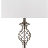 Safavieh Sophia Floor Lamp 59.75" Nickel Off White Silver Cotton Metal LIT4329A 683726437789