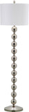 Safavieh Reflections Floor Lamp Stacked Ball 58.5" Nickel Off White Silver Cotton Metal LIT4330A 683726437796