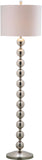 Safavieh Reflections Floor Lamp Stacked Ball 58.5" Nickel Off White Silver Cotton Metal LIT4330A 683726437796