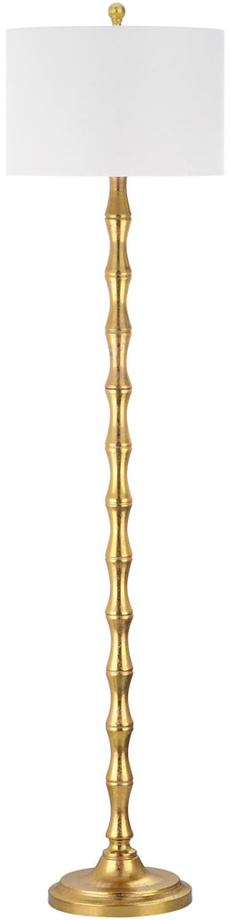 Safavieh Aurelia Floor Lamp 63.5" Antique Gold Off White Cotton Metal LIT4334A 683726437840