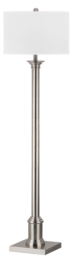 Safavieh Livia Floor Lamp 60" Nickel Off White Silver Cotton Metal LIT4335A 683726437857