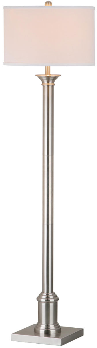 Safavieh Livia Floor Lamp 60" Nickel Off White Silver Cotton Metal LIT4335A 683726437857