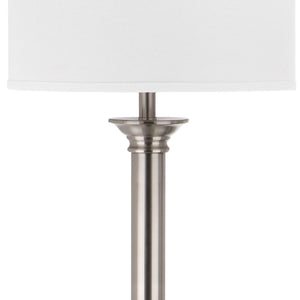 Safavieh Livia Floor Lamp 60" Nickel Off White Silver Cotton Metal LIT4335A 683726437857