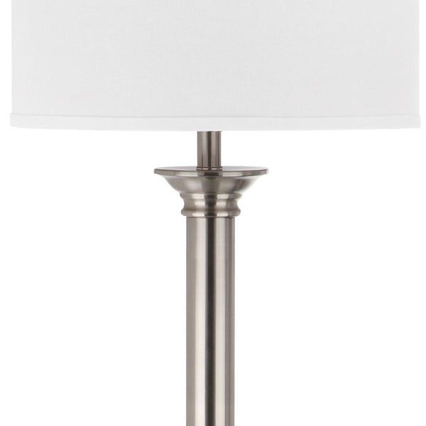 Safavieh Livia Floor Lamp 60" Nickel Off White Silver Cotton Metal LIT4335A 683726437857