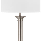 Safavieh Livia Floor Lamp 60" Nickel Off White Silver Cotton Metal LIT4335A 683726437857