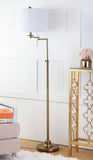 Safavieh Nadia Floor Lamp Adjustable 64.25" Gold Off White Cotton Metal LIT4337A 683726437895