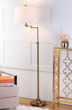 Safavieh Nadia Floor Lamp Adjustable 64.25" Gold Off White Cotton Metal LIT4337A 683726437895