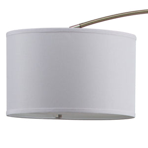 Safavieh Polaris Floor Lamp Arc 84" Antique Brass Off White Black Cotton Marble Metal LIT4349A 683726572244