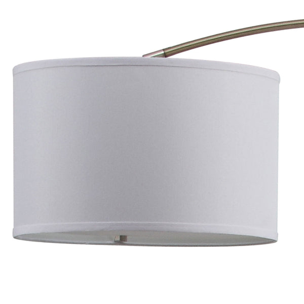 Safavieh Polaris Floor Lamp Arc 84" Antique Brass Off White Black Cotton Marble Metal LIT4349A 683726572244