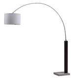 Safavieh Cosmos Floor Lamp Arc 83" Black Nickel Off White Cotton Metal MDF LIT4350A 683726572251