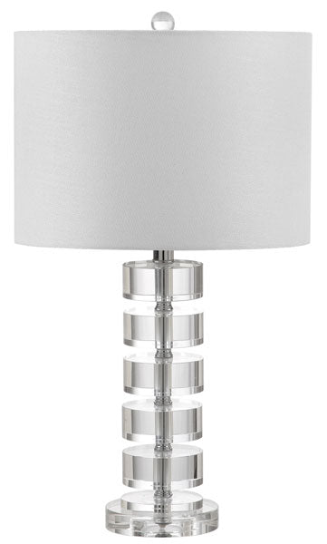 Safavieh - Set of 2 - Frances Table Lamp 25" Clear Off White Chrome Silver Cotton Crystal LIT4364A-SET2 889048117921