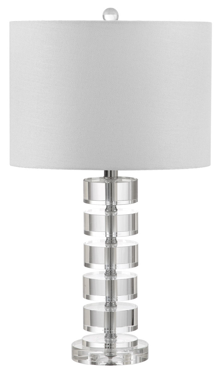 Safavieh - Set of 2 - Frances Table Lamp 25" Clear Off White Chrome Silver Cotton Crystal LIT4364A-SET2 889048117921