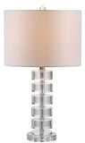 Safavieh - Set of 2 - Frances Table Lamp 25" Clear Off White Chrome Silver Cotton Crystal LIT4364A-SET2 889048117921