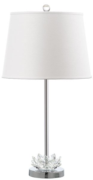 Safavieh - Set of 2 - Beverly Table Lamp 23" Clear Off White Chrome Silver Cotton Crystal Metal LIT4365A-SET2 889048117938