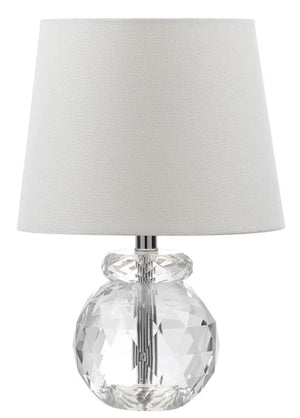 Safavieh Eunice Table Lamp 13" Clear Off White Chrome Silver Cotton Crystal LIT4367A 889048115927