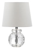 Safavieh Eunice Table Lamp 13" Clear Off White Chrome Silver Cotton Crystal LIT4367A 889048115927