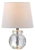 Safavieh Eunice Table Lamp 13" Clear Off White Chrome Silver Cotton Crystal LIT4367A 889048115927