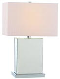 Safavieh - Set of 2 - Dana Table Lamp 23" Clear Off White Chrome Silver Cotton Mirror LIT4369A-SET2 889048117976