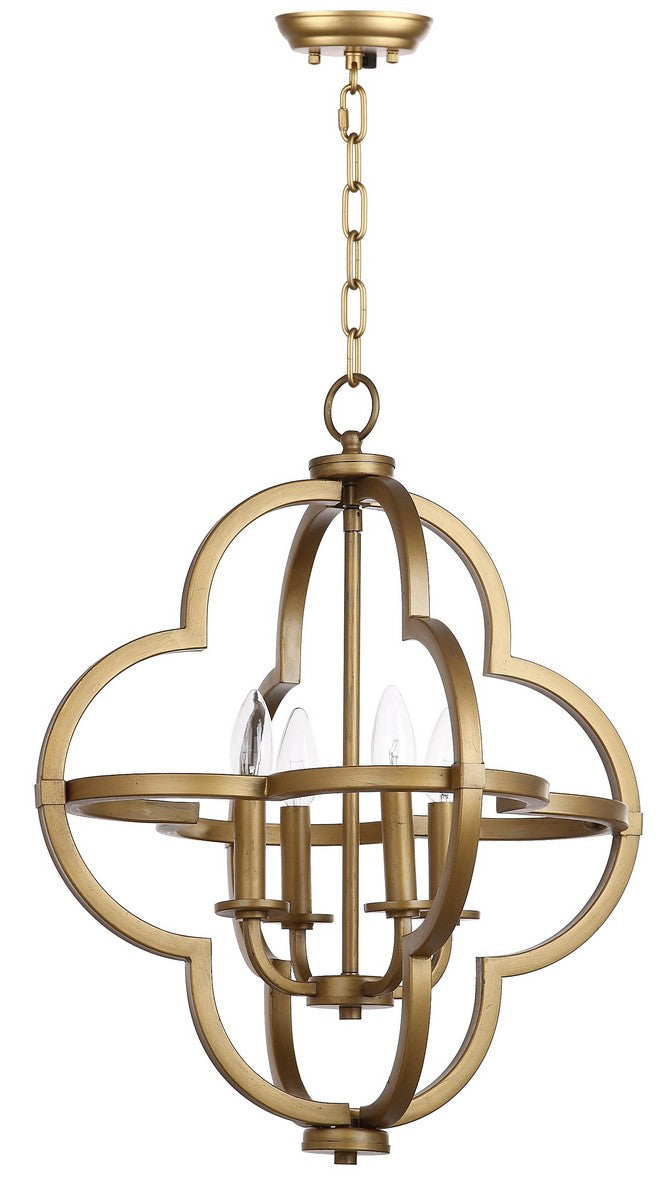 Safavieh Millard Pendant Adjustable Orb 18.5" Gold Metal LIT4373A 889048115989