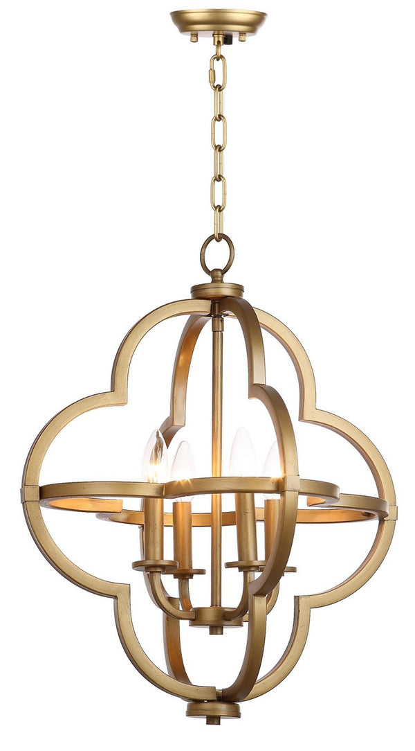 Safavieh Millard Pendant Adjustable Orb 18.5" Gold Metal LIT4373A 889048115989