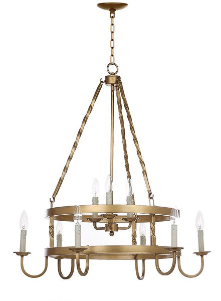 Safavieh Crowley Chandelier Adjustable 31" Gold Metal LIT4385A 889048116139