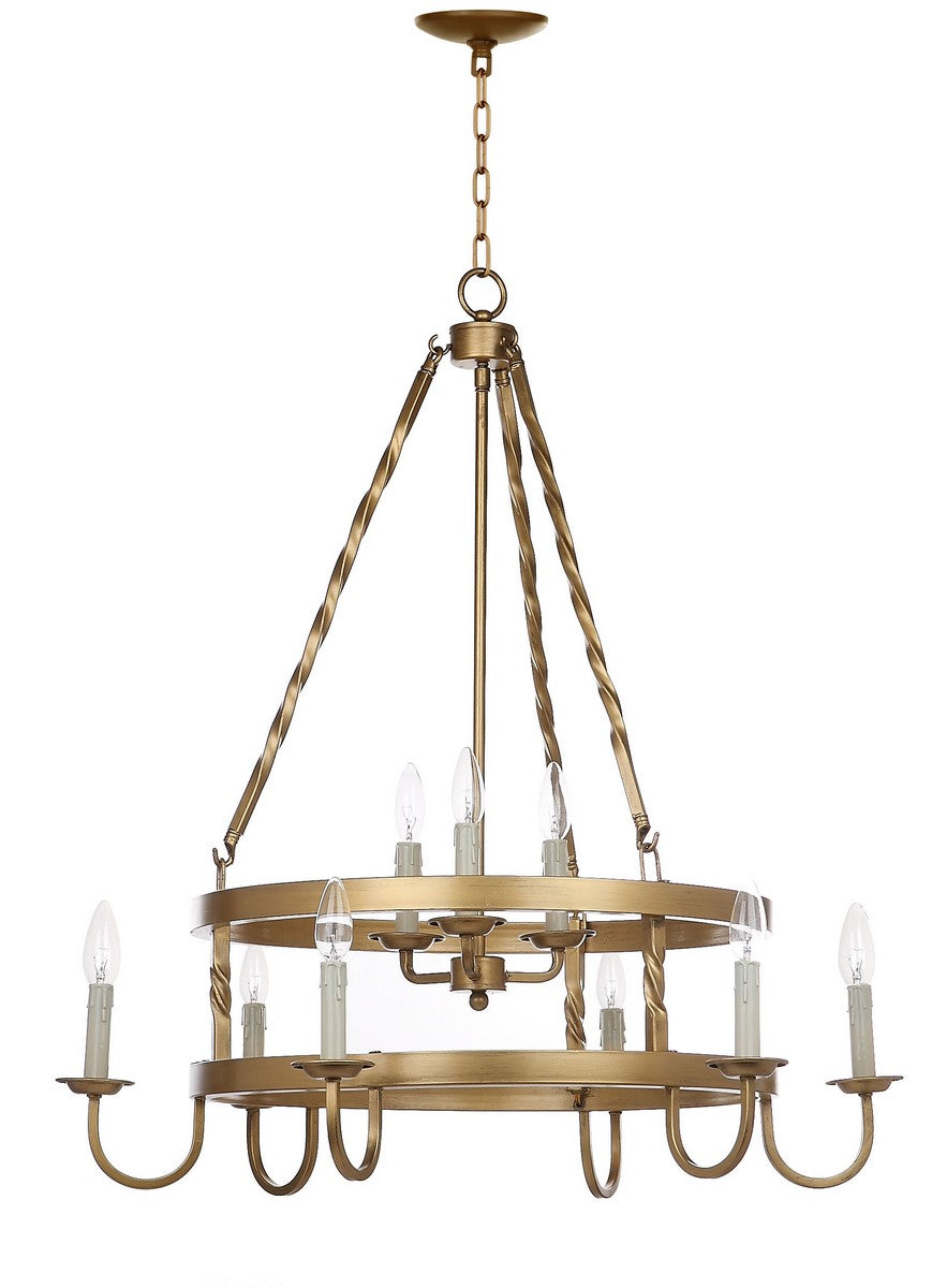 Safavieh Crowley Chandelier Adjustable 31" Gold Metal LIT4385A 889048116139