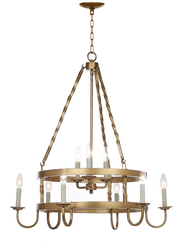 Safavieh Crowley Chandelier Adjustable 31" Gold Metal LIT4385A 889048116139