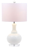 Safavieh - Set of 2 - Franny Table Lamp 25.75" White Chrome Clear Silver Cotton Glass LIT4394A-SET2 889048118058