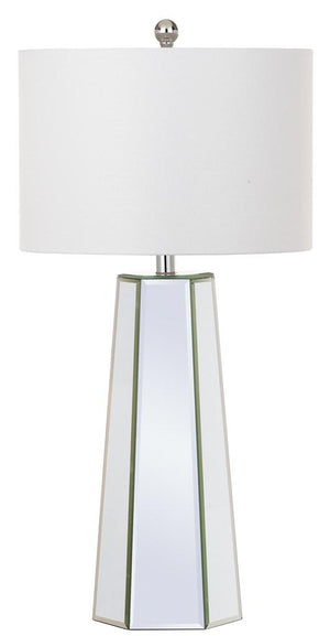 Safavieh - Set of 2 - Janice Table Lamp 31.5" Clear Off White Chrome Silver Cotton Mirror LIT4397A-SET2 889048118089