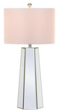 Safavieh - Set of 2 - Janice Table Lamp 31.5" Clear Off White Chrome Silver Cotton Mirror LIT4397A-SET2 889048118089