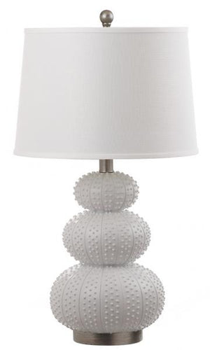 Safavieh - Set of 2 - Rita Table Lamp 28.5" White Antique Silver Cotton Resin LIT4399A-SET2 889048118102