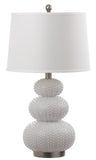 Safavieh - Set of 2 - Rita Table Lamp 28.5" White Antique Silver Cotton Resin LIT4399A-SET2 889048118102