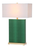 Safavieh - Set of 2 - Joyce Table Lamp Faux Snakeskin 27.75" Dark Green Off White Gold Cotton PU Iron LIT4402F-SET2 889048118430