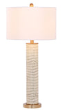 Safavieh - Set of 2 - Ollie Table Lamp Faux Alligator 31.5" Cream Off White Gold Cotton PU Metal LIT4404C-SET2 889048118645