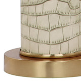Safavieh - Set of 2 - Ollie Table Lamp Faux Alligator 31.5" Cream Off White Gold Cotton PU Metal LIT4404C-SET2 889048118645