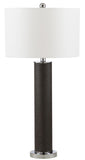 Safavieh - Set of 2 - Ollie Table Lamp Faux Snakeskin 31.5" Grey Off White Chrome Silver Cotton PU Metal LIT4404E-SET2 889048118669