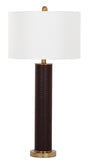 Safavieh - Set of 2 - Ollie Table Lamp Faux Snakeskin 31.5" Brown Off White Gold Cotton PU Metal LIT4404H-SET2 889048118690