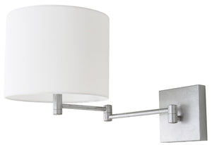 Safavieh - Set of 2 - Lillian Wall Sconce 12" Silver Off White Cotton Iron LIT4408B-SET2 889048118881