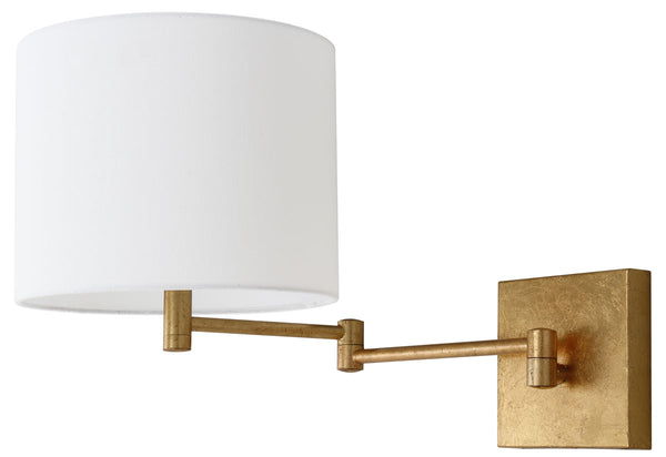 Safavieh - Set of 2 - Lillian Wall Sconce 12" Gold Off White Cotton Iron LIT4408C-SET2 889048118898