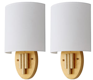 Safavieh - Set of 2 - Darlene Wall Sconce 14.75" Gold Off White Cotton Iron LIT4411C-SET2 889048118980
