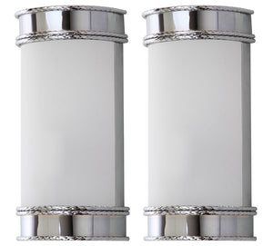 Safavieh - Set of 2 - Florence Wall Sconce 12" Chrome White Acrylic Iron LIT4412A-SET2 889048118997