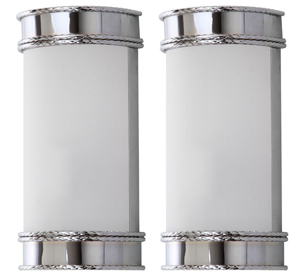 Safavieh - Set of 2 - Florence Wall Sconce 12" Chrome White Acrylic Iron LIT4412A-SET2 889048118997